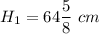 H_1 = 64 \dfrac{5}{8}~cm