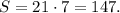 S=21 \cdot 7 = 147.