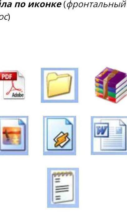 Задание № 2. Определите тип файла по иконке (фронтальный опрос) PDF Adobe