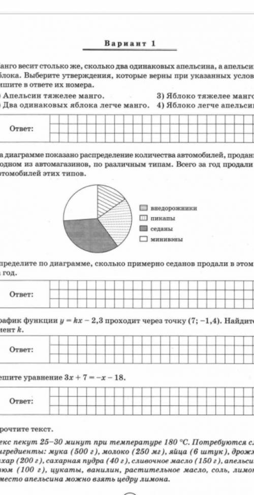 На диаграмме показано распределение количества автомобилей, проданных за год в одном из автомагазино