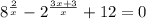 8^{\frac{2}{x} } -2^{\frac{3x+3}{x} } +12 = 0