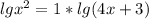 lgx^{2} =1*lg(4x+3)