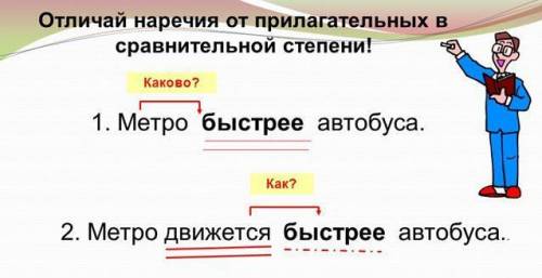 Как отличить наречие в сравнительной степени от прилагательного в срвнительной степени