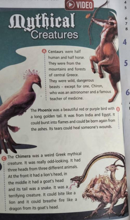 Look at the pictures, choose a creature and write a few sentences about it. Make two mistakes. Read