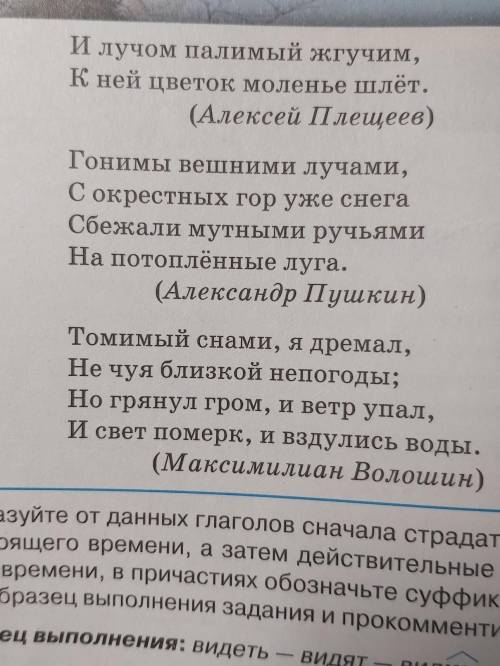 Русский язык 7 класс начало задание напишу Прочитать и выписать страдательные причастия наст времени