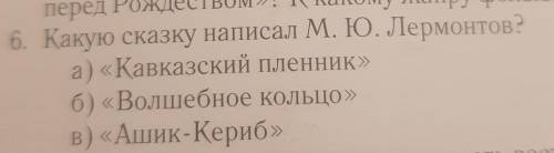 Какую Сказку написал Лермонтов :А)Кавказкий племенник б) Волщебное кольцо в) Ашик Кериб