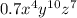 0.7 {x}^{4} {y}^{10} {z}^{7}