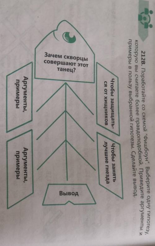 212В. Поработайте со схемой Фишбоун. Выберите одну гипстер, которую вы считаете более правдоподобн