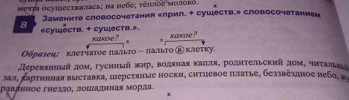 Замените словосочетания прил + существительное словосочетание