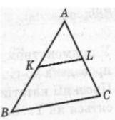 На рисунку KL || BC. Знайти Lc, якщо Ac = 24 cm, KL = 3 cm, BC = 12 cm.