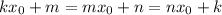 kx_{0}+m=mx_{0}+n=nx_{0}+k