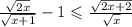 \frac{ \sqrt{2x} }{ \sqrt{x + 1} } - 1 \leqslant \frac{ \sqrt{2x + 2} }{ \sqrt{x} }