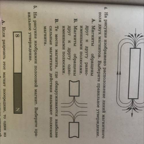 На рисунке изображено расположение линий магнитного поля двух магнитов. Выберите правильное утвержде