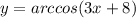 y= arccos(3x+8)