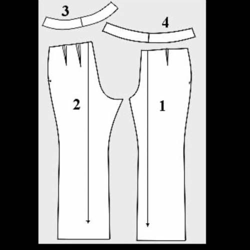 Рассмотрите выкройку брюк, подумайте и напишите название деталей и их количество. Кратко но понятно