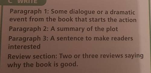 C WRITE Paragraph 1: Some dialogue or a dramatic event from the book that starts the action Paragrap