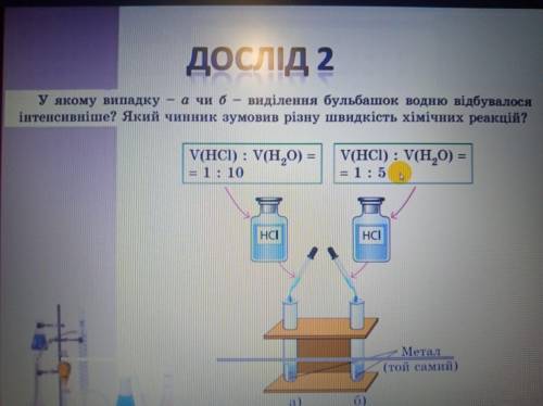 У якому випадку а чи б виділення бульбашок водню відбувалося інтенсивніше? Який чинник зумовив різну