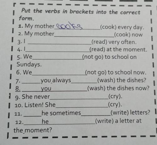 1 5. We Put the verbs in brackets into the correct form.