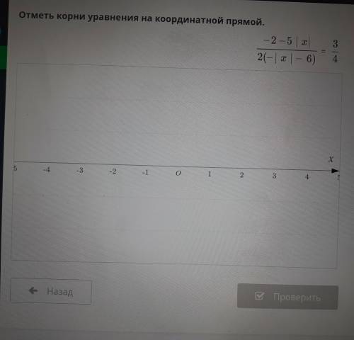 Отметь корни уравнения на координатной прямой, -2 -51 cl 2(-| 3 | – 6) 3 4 Х 5 -4 -3 -2 -1 О 1 2 3