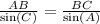 \frac{AB}{ \sin(C) } = \frac{BC}{ \sin(A) }