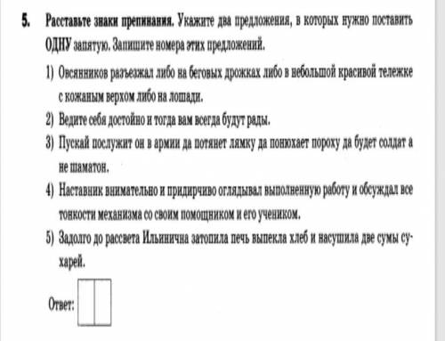 с русским, не могу найти еще одно предложение. Нашла только №5. Хотелось бы видеть объяснение.