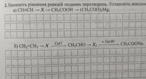 Напишіть рівняння реакцій поданих перетворень