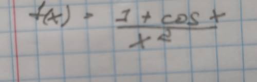 Исследуйте на четность функциюf(x) = (1+cosx)/(x2)