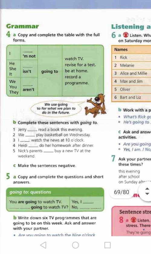 4 задание b.complete thense sentences with going to