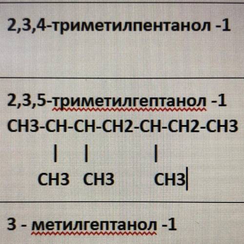 Ребята, химики , нужно от этой формулы 2,3,5 триметилпентанол 1 образовать: 1) Реакцию полного сгора