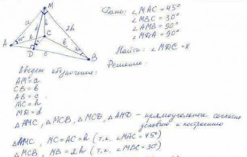 Задача по геометрии(нужно решение с рисунком) 1)С точки к плоскости проведено два уровня наклона. Уг