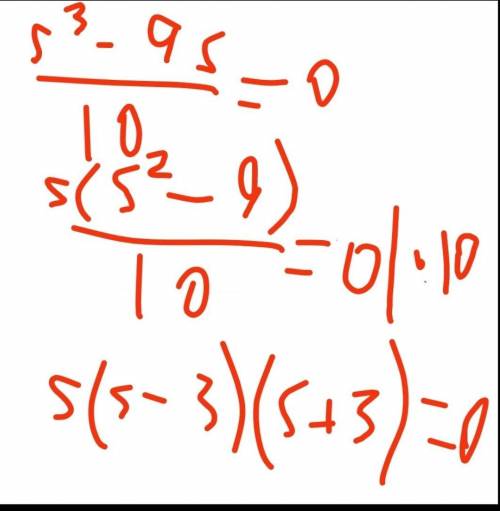 Найди корни уравнения s в кубе -9s /10=0