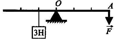 2 Какова сила, которую надо приложить к рычагу в точке А, чтобы груз находился в равновесии ?