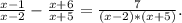 \frac{x-1}{x-2} -\frac{x+6}{x+5}=\frac{7}{(x-2)*(x+5)} .