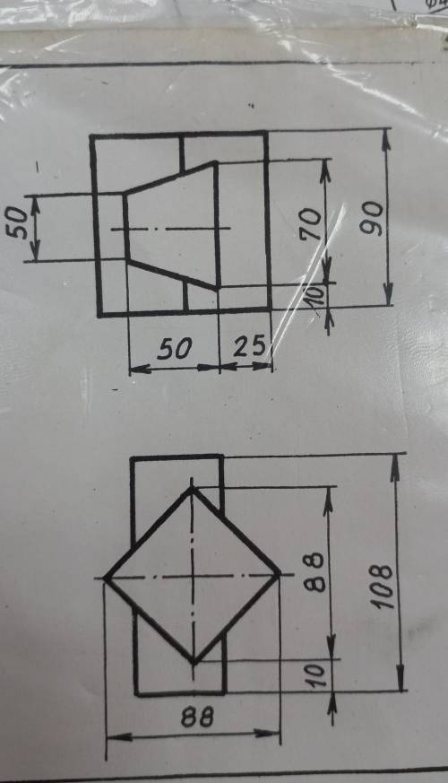Нужен третий вид (слева) и аксонометрия