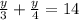 \frac{y}{3} + \frac{y}{4} = 14