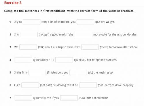 Complete these First Conditional sentences with the correct form of the verbs in brackets