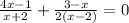 \frac{4 x- 1}{x + 2} + \frac{3 - x}{2(x - 2)} = 0