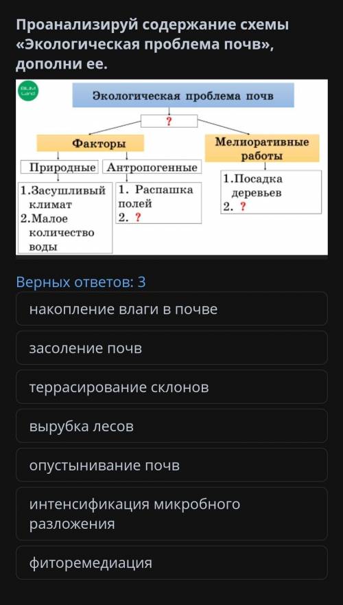 Проанализируй содержание схемы «Экологическая проблема почв», дополни ее. Land Экологическая проблем