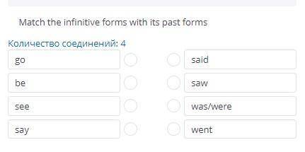 Match the infinitive forms tith its past forms