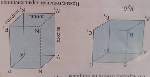 Перечисли параллельные рёбра в кубе и прямоугольном параллелепипеде.