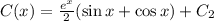 C(x)=\frac{e^x}{2}(\sin{x}+\cos{x})+C_2