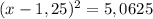 (x -1,25)^2=5,0625