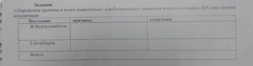 определите причины и итоги национальной освободительного движения второй половины XIX века против ко