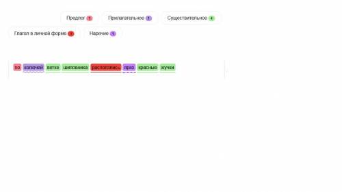 Морфологический разбор прилагательных по колючей ветке шиповника расползлись ярко красные жучки