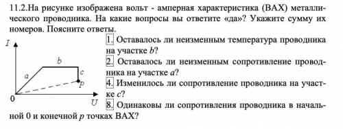 11.2.На рисунке изображена вольт - амперная характеристика (ВАХ) металли- ческого проводника. На как