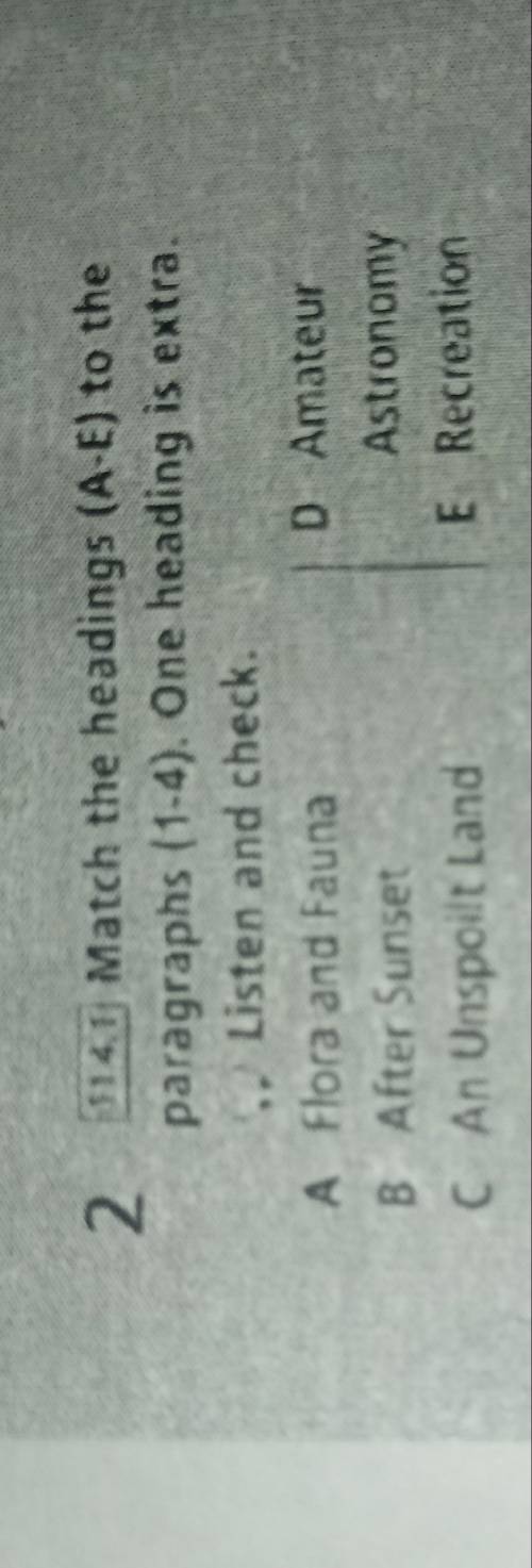 Match the headings (A-E) to the paragraphs (1-4).One heading is extra.