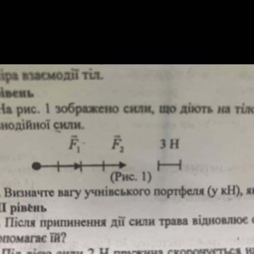 На рис 1 зображено сили , що діють на тіло. Визначте величину і напрям рівнодійної сили.