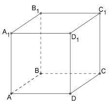 Дано куб ABCDA1B1C1D1. а) Вкажіть площини до яких перпендикулярна пряма BB1 Б) Вкажіть прямі які пер