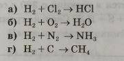 4) В каком уравнении реакции коэффициент при водороде равен трем?