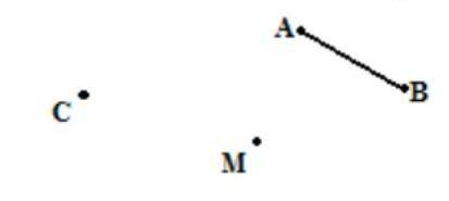 Постройте отрезок, симметричный данномк относительно точки М, а затем отрезок, симметричный получивш
